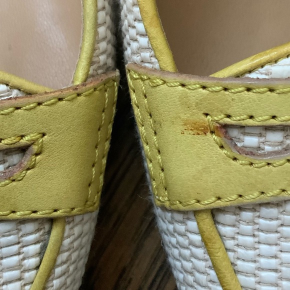 Vintage VALENTINO GARAVANI Raffia Leather Cream Wood Heels Size 41 Authentic - Picture 13 of 16